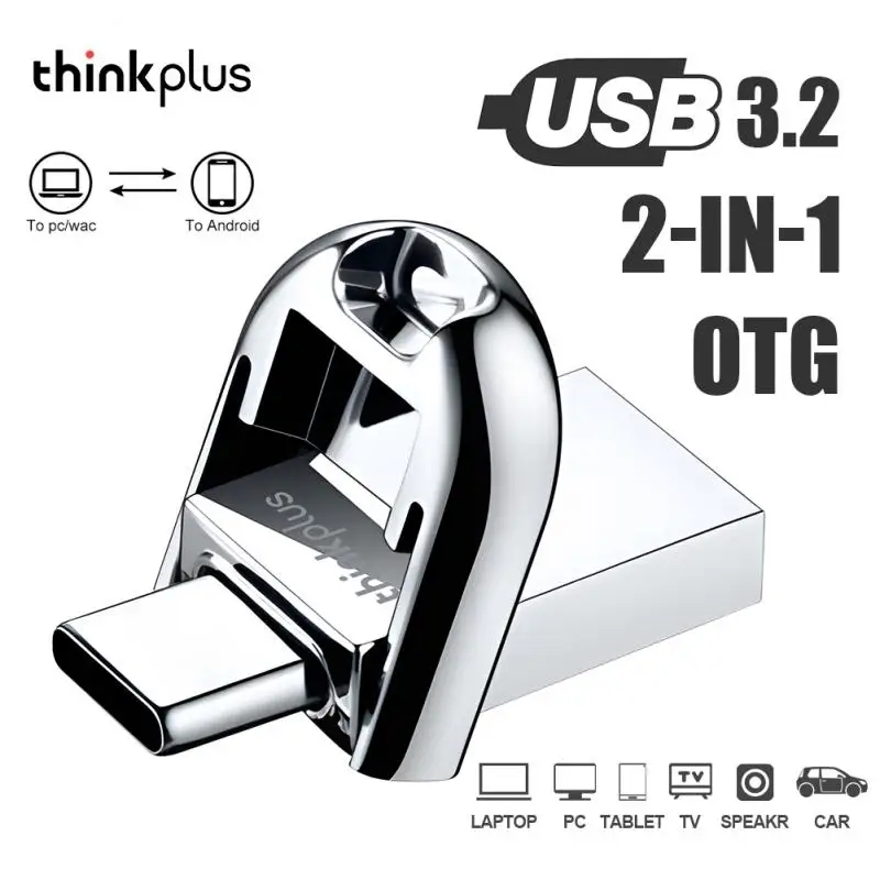 Lenovo Thinkplus 2Tb Usb Flash Drive Memoria Usb 3.0 Pen Drive Type-C Otg 1Tb Pendrive 128Gb Clé Usb Per Telefono Android/Smart Tv