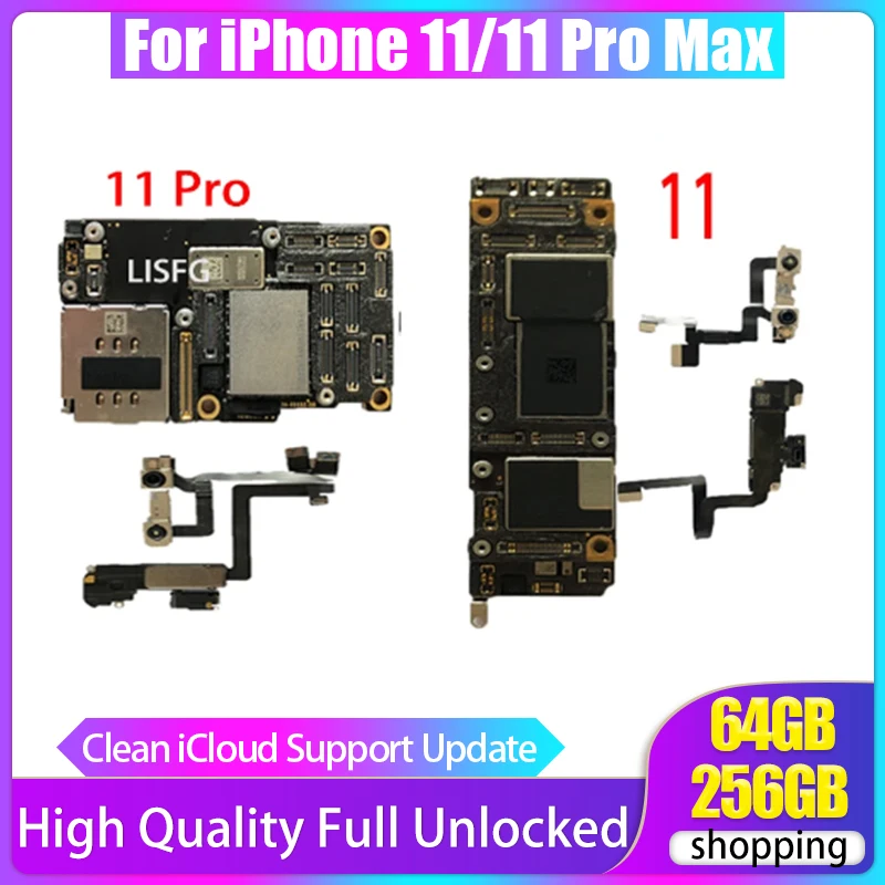 Iphone Motherboard For iPhone 11 Pro With Face ID Unlocked Free iCloud With IOS System Update