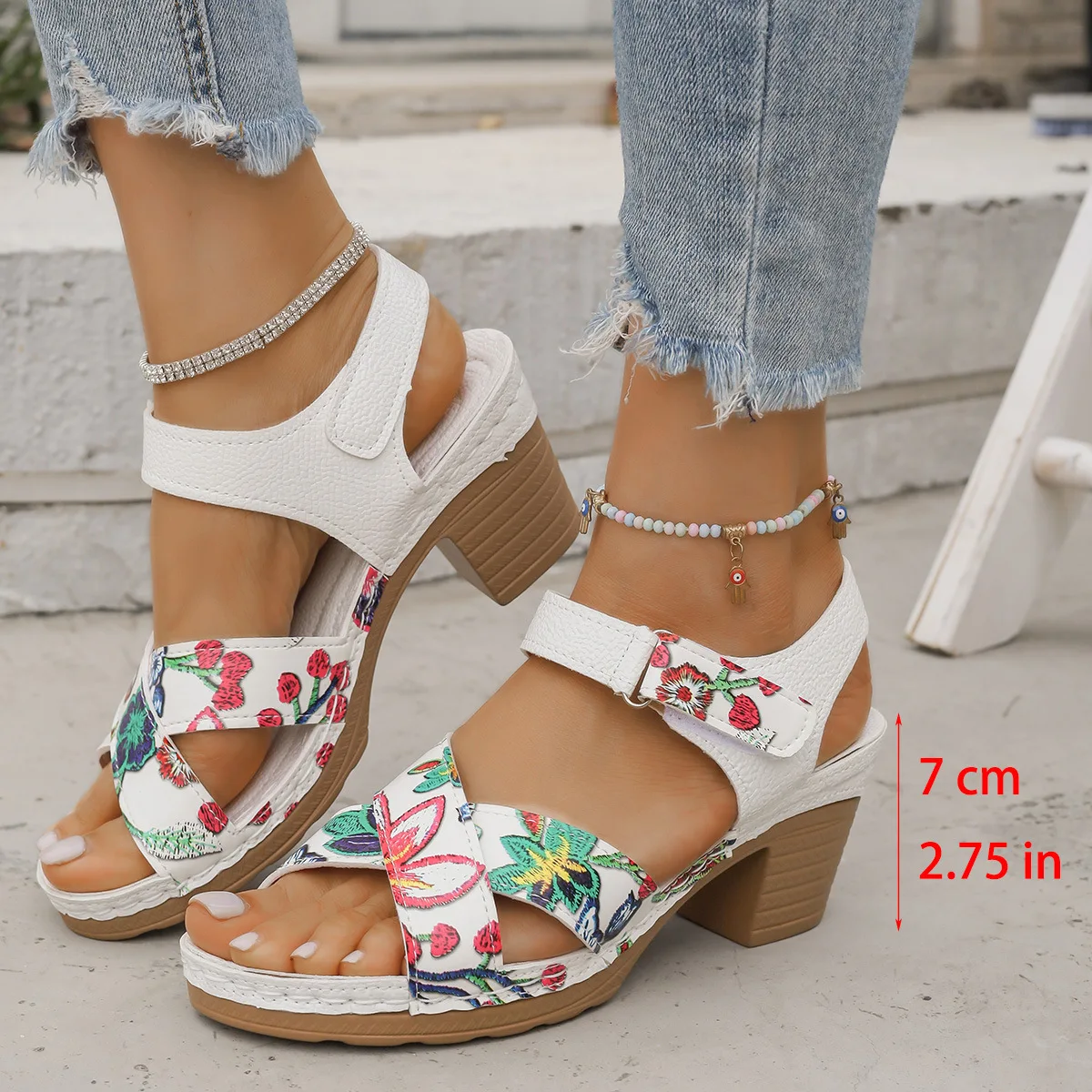 Women Platform High Heels Sandals Summer Dress Chunky Open Toe Shoes for Women New Designer Brand Slingback Sandals Female