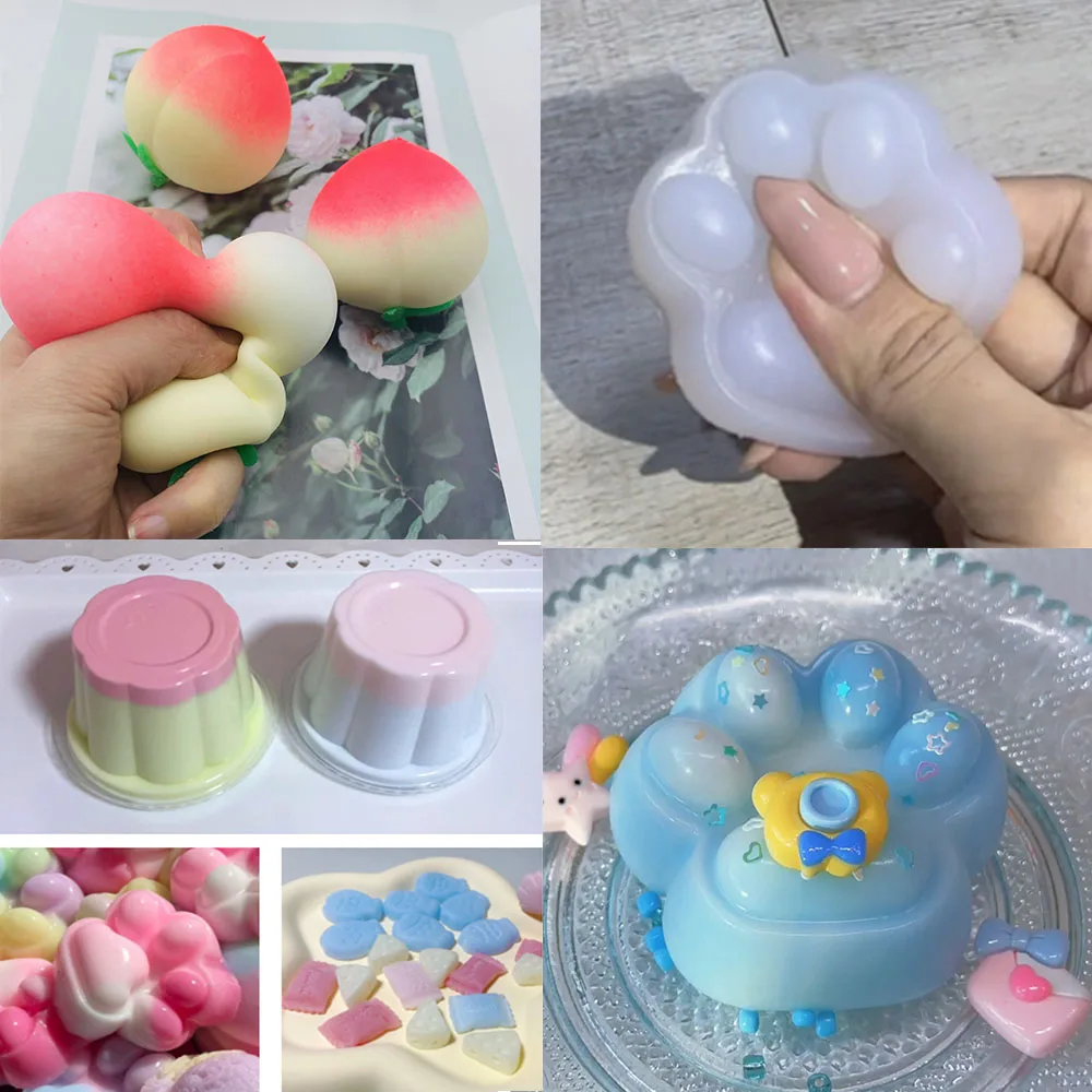 Meetcrafts 스퀴시 실리콘 DIY 수제 감압 압착 장난감, Hitohada 젤, 500ml, 1000ml