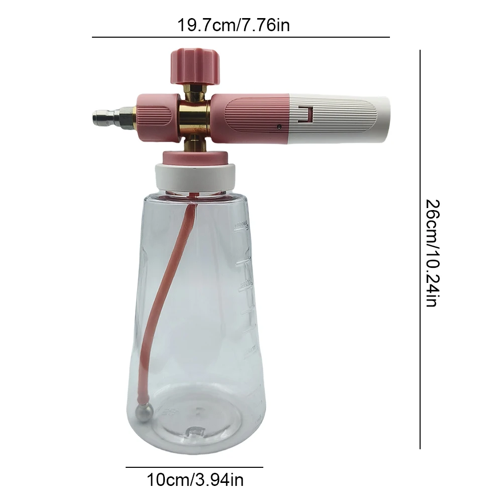 1L 고압 폼 랜스 1/4 퀵 커넥트 자동차 폼 워터건 에어 프레셔 폼 스프레이어 세차 용품