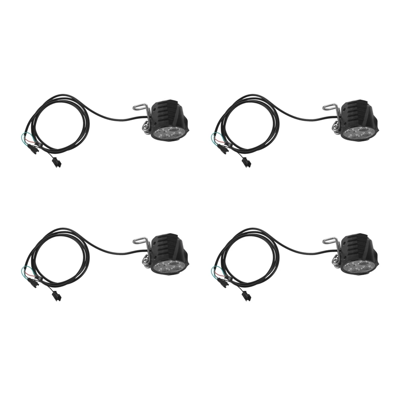 4X E Bike LED Headlight 12V 24V 36V 48V 60V 72V Bicycle Light With Horn