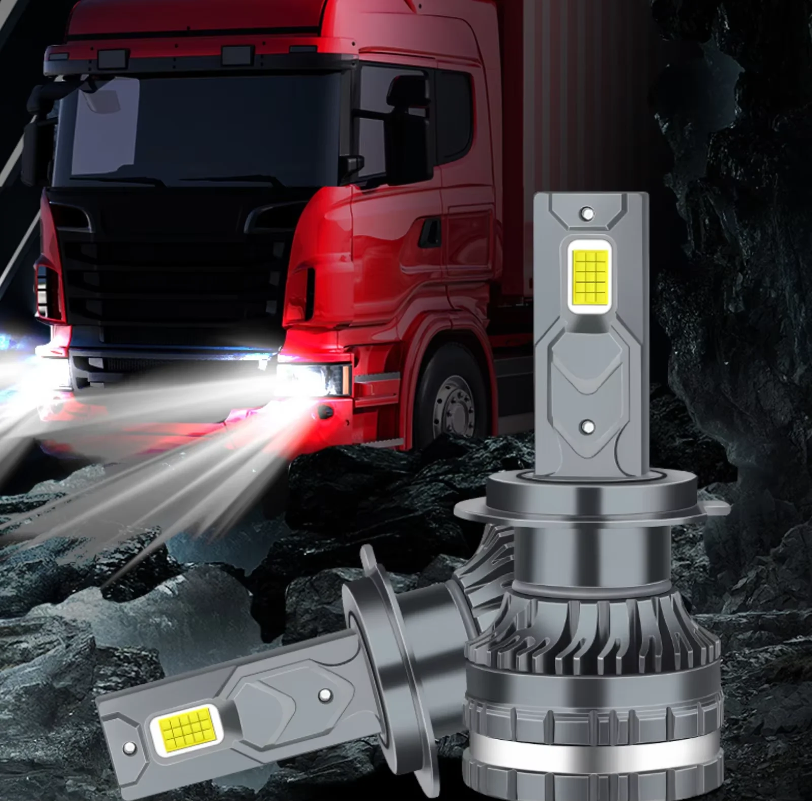 2개 24V H7 H1 H4 H3 LED 트럭 헤드라이트 150W 파워 9005 9006 LED 24V 헤드라이트 트럭 30smd CANBUS LED 트럭 로리 라이트 6000K