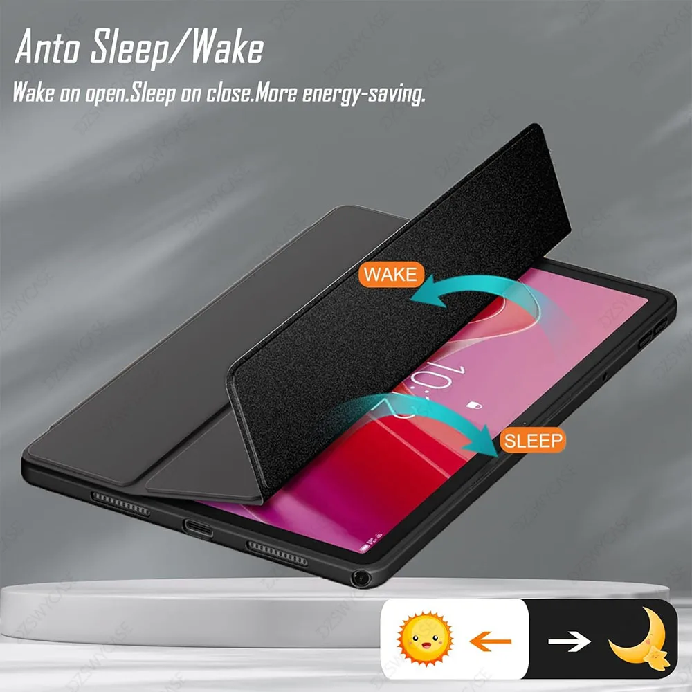 Clear Transparent Protective Trifold Stand Case with Pen Holder and Auto Wake/Sleep