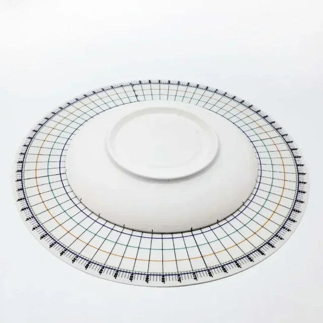 Diviseur rond de poterie de 26cm, pièces égaux circulaires, règle de séparation de carte, bricolage, sous glaçure en céramique peinte, tampon auxiliaire, outil de peinture 3