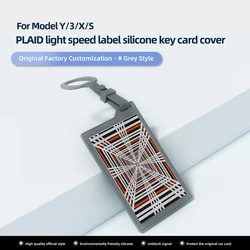 Silicone Key Card Holder - Durable Protector Cover & Stylish Auto Accessory (M3YXS - PLAID05GREY)