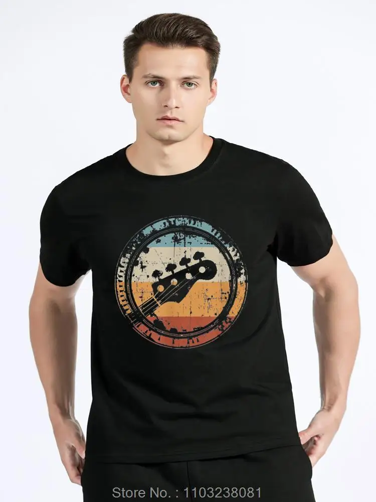 Vintage gitarrhuvud för basist och basspelare T-shirt Grafisk Streetwear Bomull Födelsedagspresenter Sommar T-shirt_voghion.com