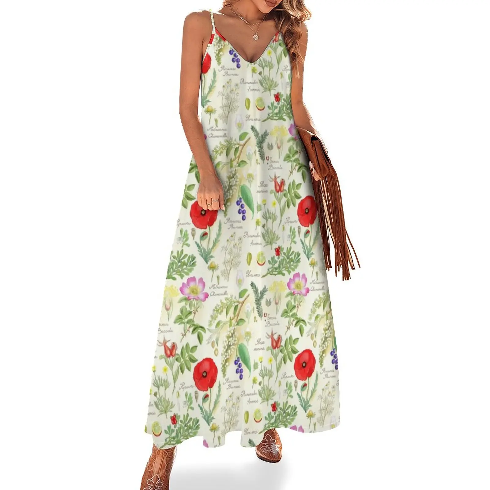 

Botanical sketch Sleeveless Dress women party dresses