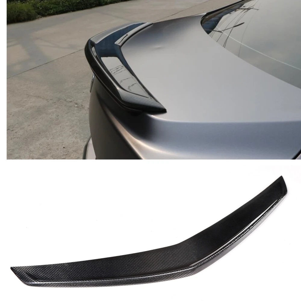 

Rear Trunk Spoiler Wing For Cadillac ATS Sedan 2014-2019 Carbon Fiber Car Body Kit Tailgate Lid Trim Decklid Splitter Flap Lip