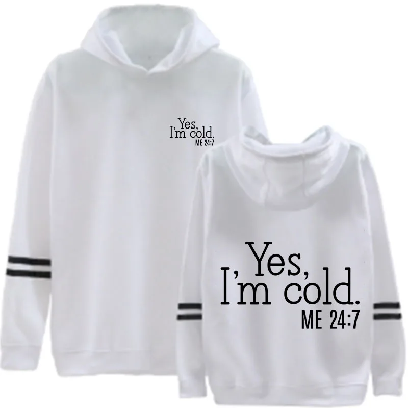 Yes I‘m Cold Womens Hoodie Long-Sleeved Lazy Style Top Daily Striped Slim Fit Sweatshirts Solid Color Versatile Casual Tracksuit 4