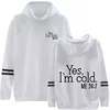 Yes I‘m Cold Womens Hoodie Long-Sleeved Lazy Style Top Daily Striped Slim Fit Sweatshirts Solid Color Versatile Casual Tracksuit 4