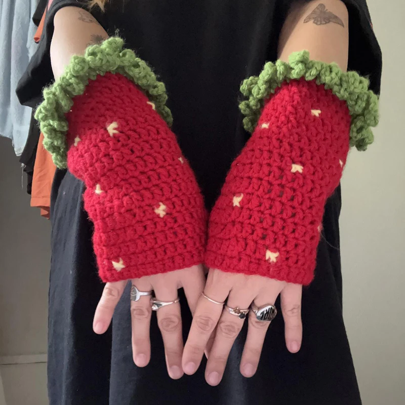 

1Pair Knitted Fingerless Gloves Winter Warm Women Thumbhole Glove Classic Knit Wrist Warmers for Leisure Work Outdoor Activities