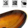 21.5" Bathroom Vessel Sink Artistic Single Brown Boat Glass Basin Countertop Bowl Sink for Lavatory Vanity Cabinet 3