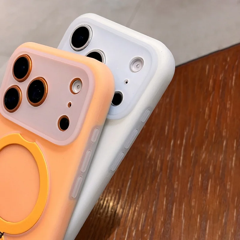 Magnetic Jelly Soft Silicone Phone Case with Ring Stand and Shockproof Bumper Cover