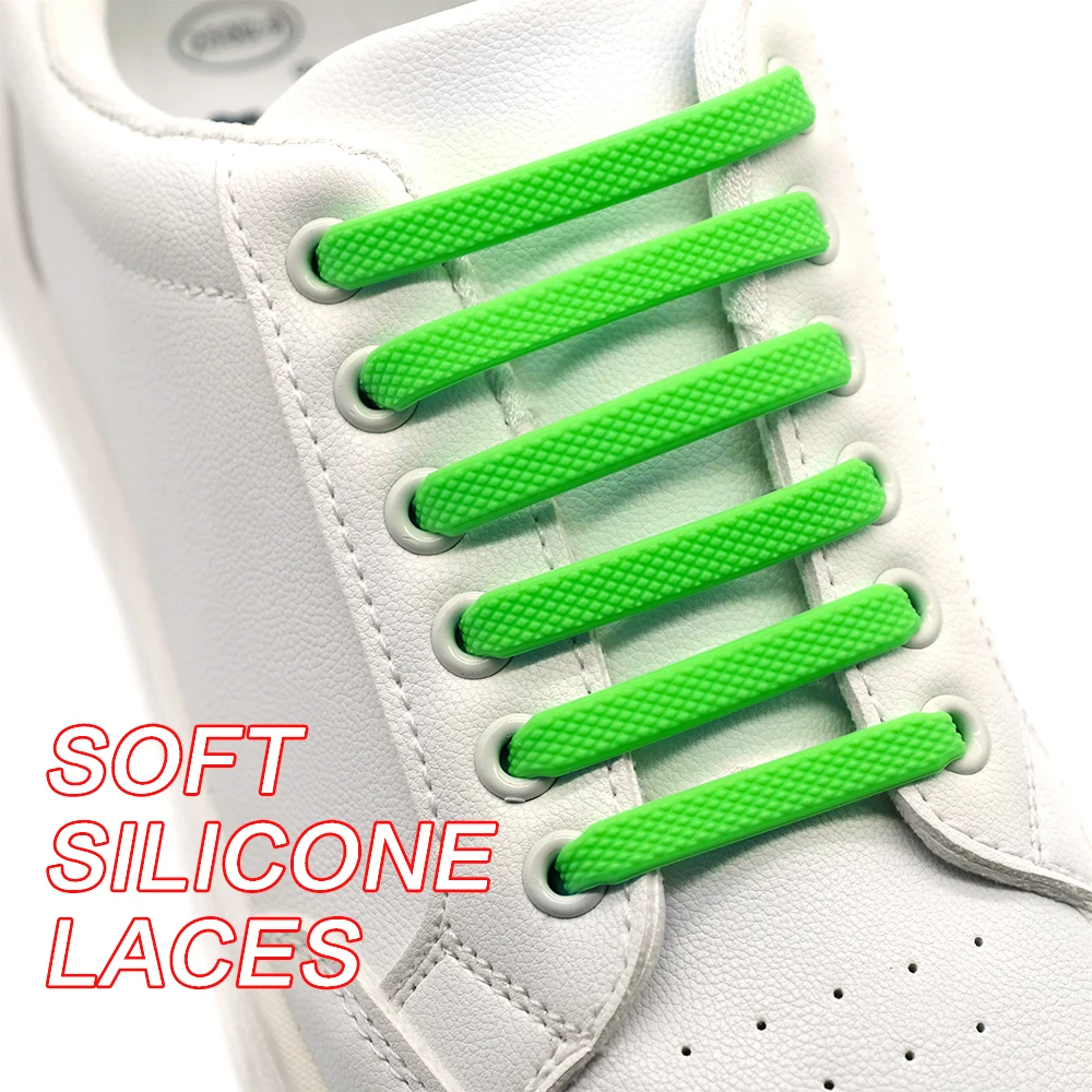 

New 16Pcs Elastic Shoe Laces All Sneakers Silicone Stretch Shoelaces Unisex Fashion No Tie Shoelace Rubber Band Shoelaces