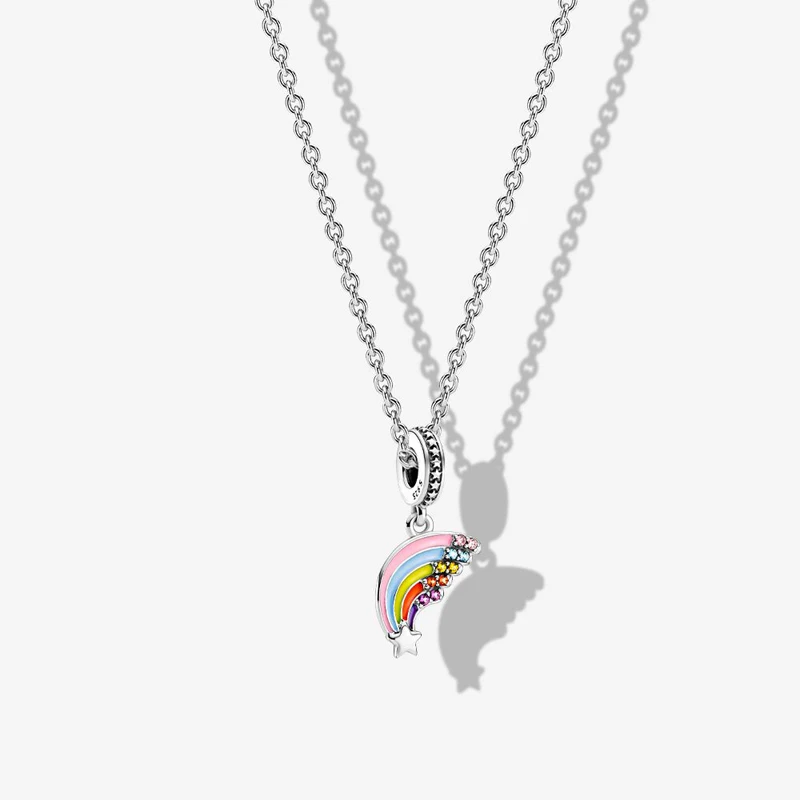 925 Sterling Silver Crystal Pendant Necklace Women