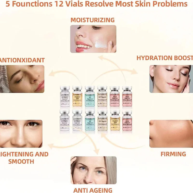 8ml BB Cream Starter Kit Glow Ampoule Brightening Liquid Foundation Cream for Skin Care Treatment