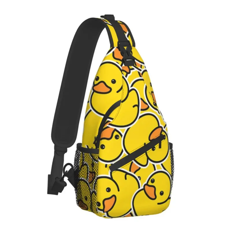 Yellow Crossbody Chest Bags Rubber Duck Pockets Travel Pack Messenger Sports Teens Shoulder Bag Unisex anime cartoon shoulder bags men messenger bag yellow cartoon character harajuku crossbody bag students teens messenger knapsack