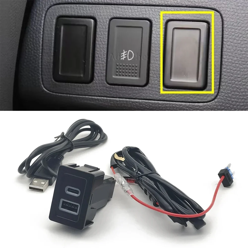 

Auto QC3.0 Rapid Charger QC3.0 Car Charger Type-c USB Audio Data Interface Adapter Interface Socket Use for Suzuki SX4