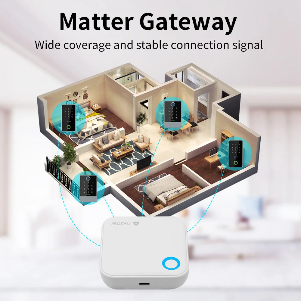 TTLOCK G6 2.4G 스마트 매터 게이트웨이 원격 제어 잠금 해제 무선 BLE-WiFi 라우터 지원 실시간 모니터링