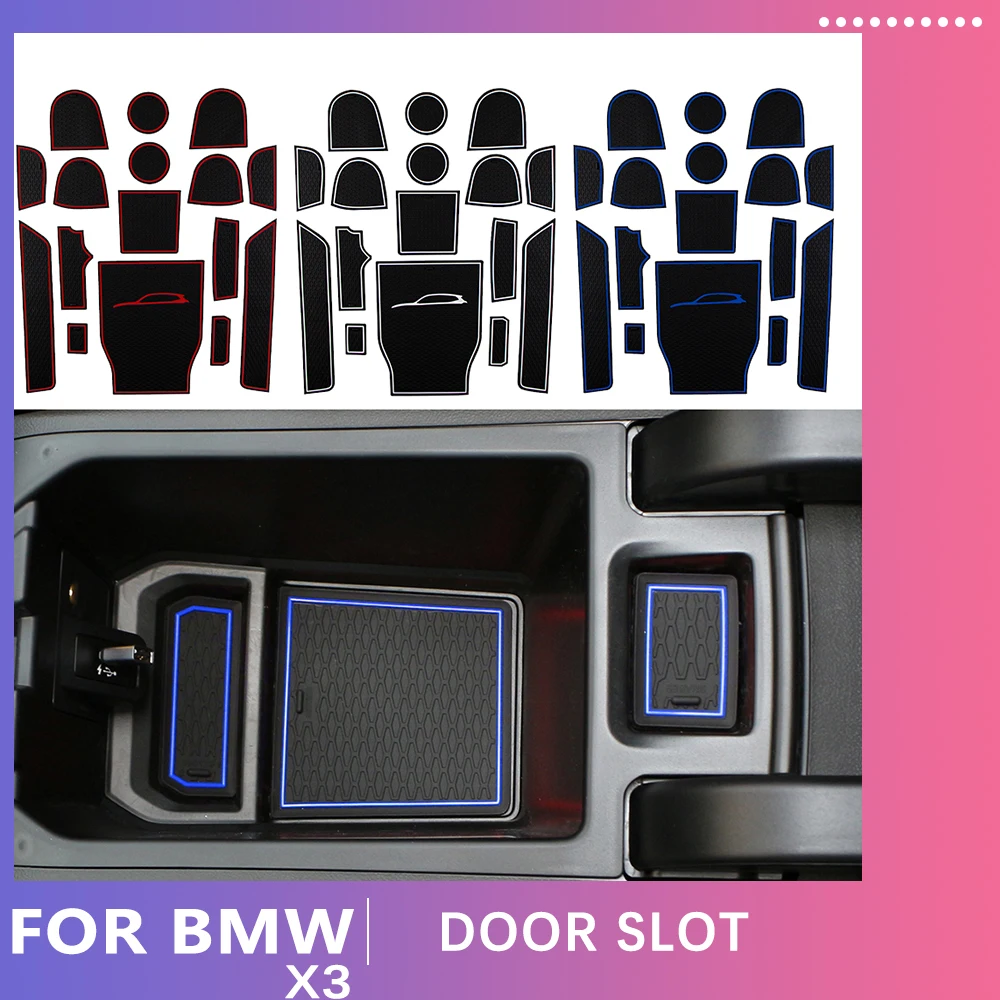 

Противоскользящий коврик для ворот и чашки для BMW X3 2018 2020 2021, Противоскользящие коврики для дверей