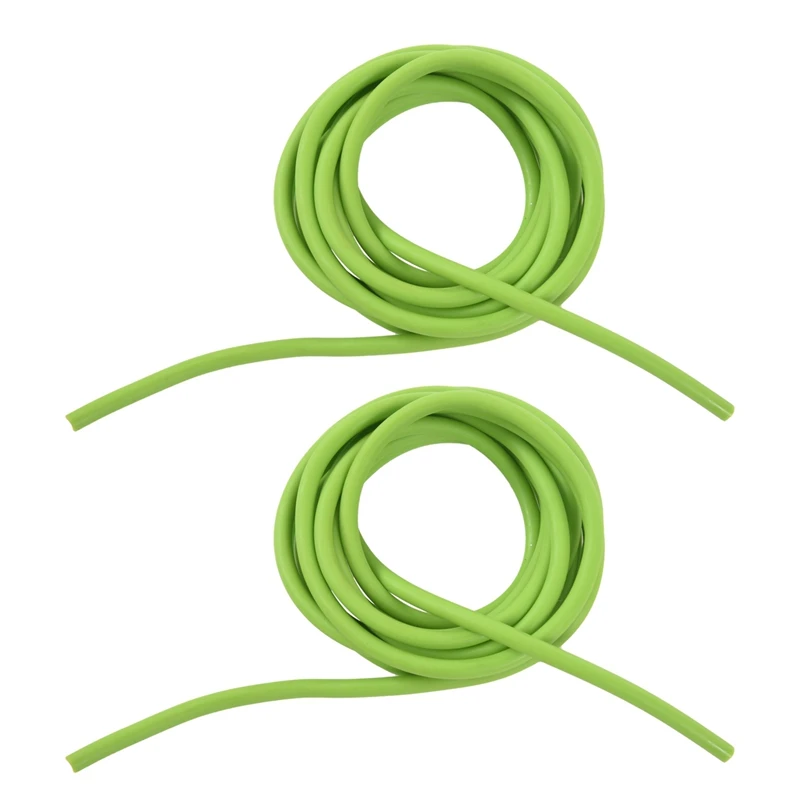 

Top!-2X Tubing Exercise Rubber Resistance Band Catapult Dub Slingshot Elastic, Green 2.5M
