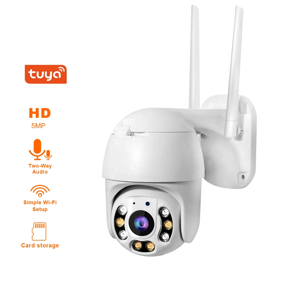 

HESEE 5MP Camera Tuya Wifi PTZ Wireless Cameras Waterproof 4X Digital Zoom Speed Dome 2mp 3mp Security CCTV Two-Way Audio AI