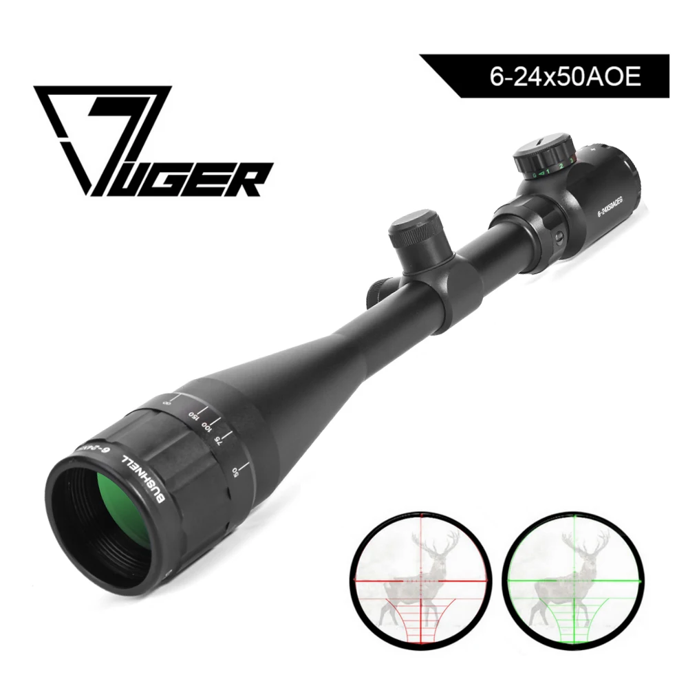 

LUGER 6-24X50 AOE Hunting Optics Rifle Scope Adjustable Red Green Dot Scope Tactical Sniper Airsoft Air Guns Riflescope