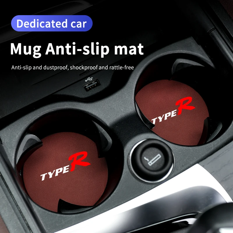 Car Coasters Water Cup Holder Pad Non-slip Cup Slot Mats For Honda Type R Types Civic Accord CRV Fit Jazz Transalp CBR cb500x cup holder coasters car coaster pads
