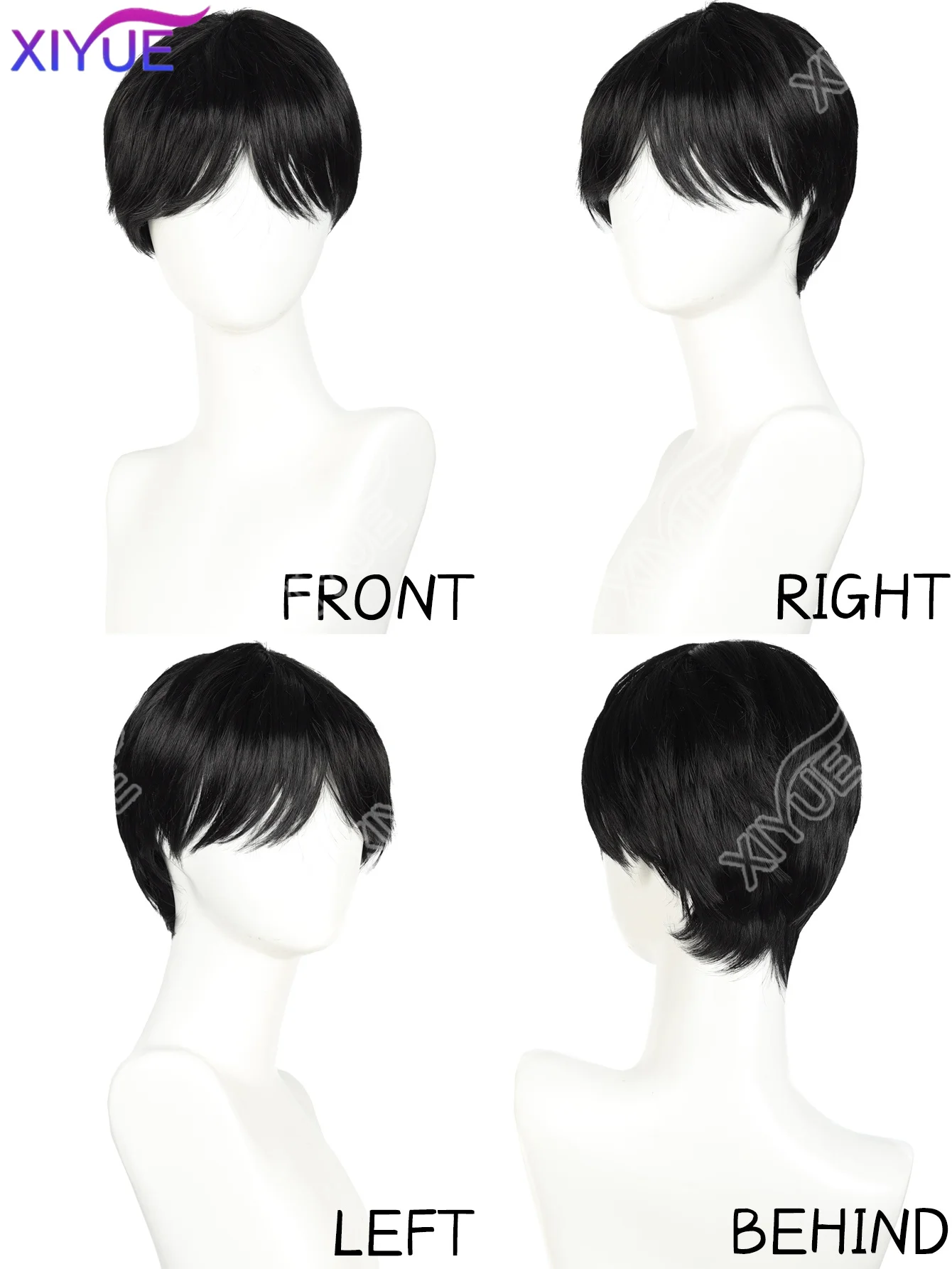 Short Black Men's Cosplay Synthetic Wig for Halloween Christmas Event Costume Party Black Men Wig for Men Women Anime Cosplay