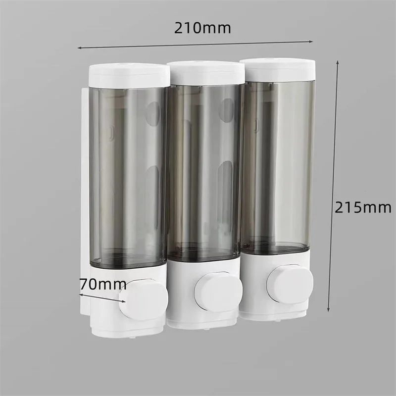1/2/3Head Wall Mounted Bathroom Kitchen Liquid Soap Dispenser Household Shower Gel Container Hotel Supplies Bathroom Accessories 6