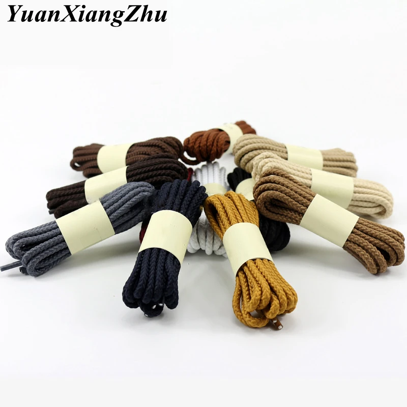 1Pair Round Shoelaces Solid Boots Sneakers Shoelace Quality Rope Laces Shoe Accessories 80/100/120/140/160cm shoe laces