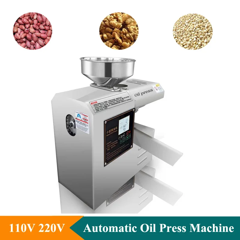 Home Use Sesame Peanut Oil Press Machine 6KG/H large Capacity Cold Press Oil Extraction Machine 1450W Cooking