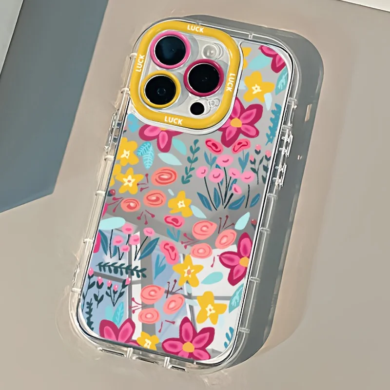 Vibrant Floral Mirror Phone Case For Iphone Pro Max And Plus_voghion.com