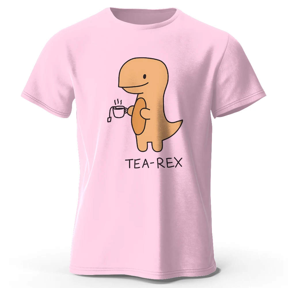 Whimsical Tea-Rex Dinosaur 100% Cotton Unisex T-Shirt - Soft, Breathable, and Playful Design