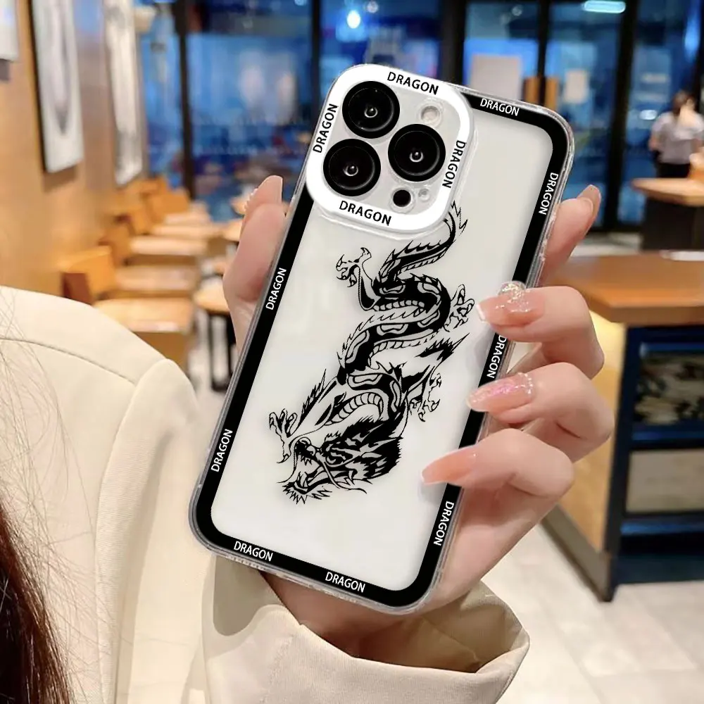 Oriental Dragon Clear Phone Case Cover