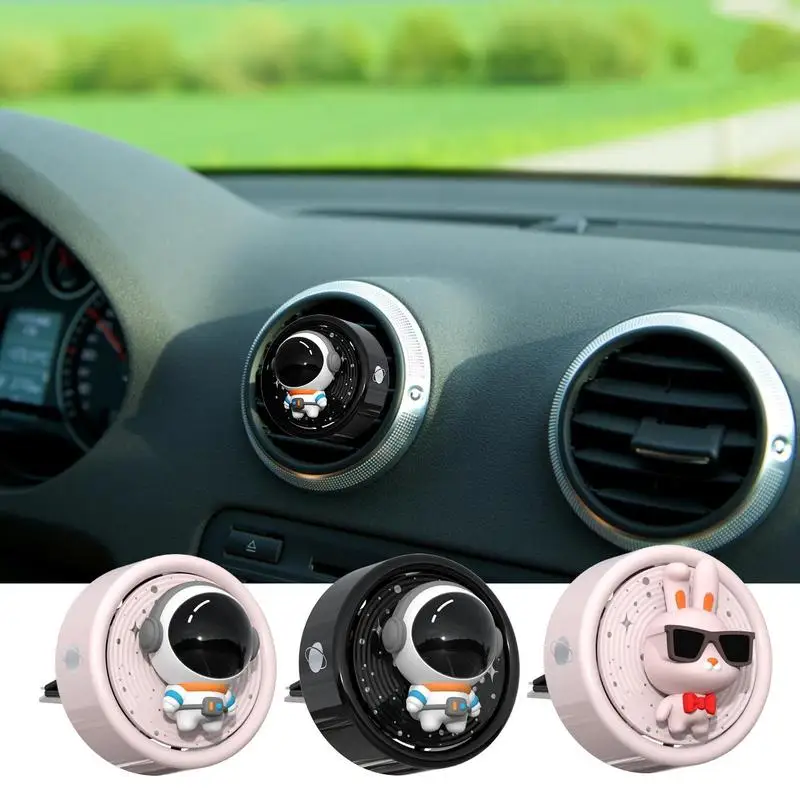 

Cute Astronaut Air Fresheners Vent Clip Magnetic Rotating Glowing Aromatherapy Diffuser Cartoon Astronaut Car Air Outlet Perfume