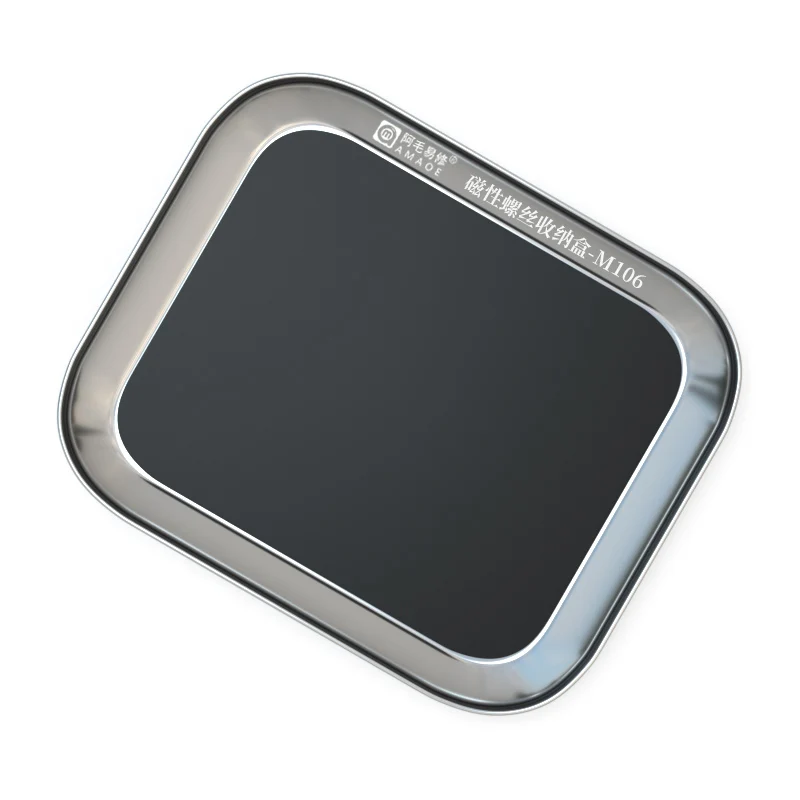 Amaoe Aluminum Alloy Stainless Steel Magnetic Screw Storage Box Small Parts Plate Tray For Mobile Phone Repair Tool M105 M106