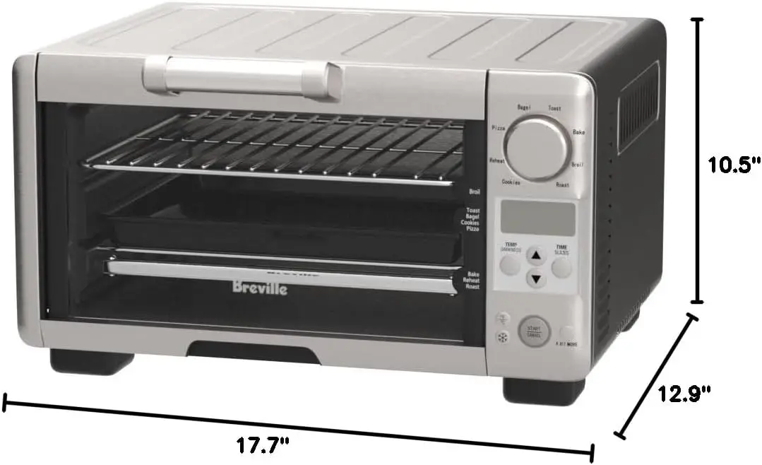 Electric Countertop Toaster Oven, Small Portable Oven,  Brushed Stainless Steel 5