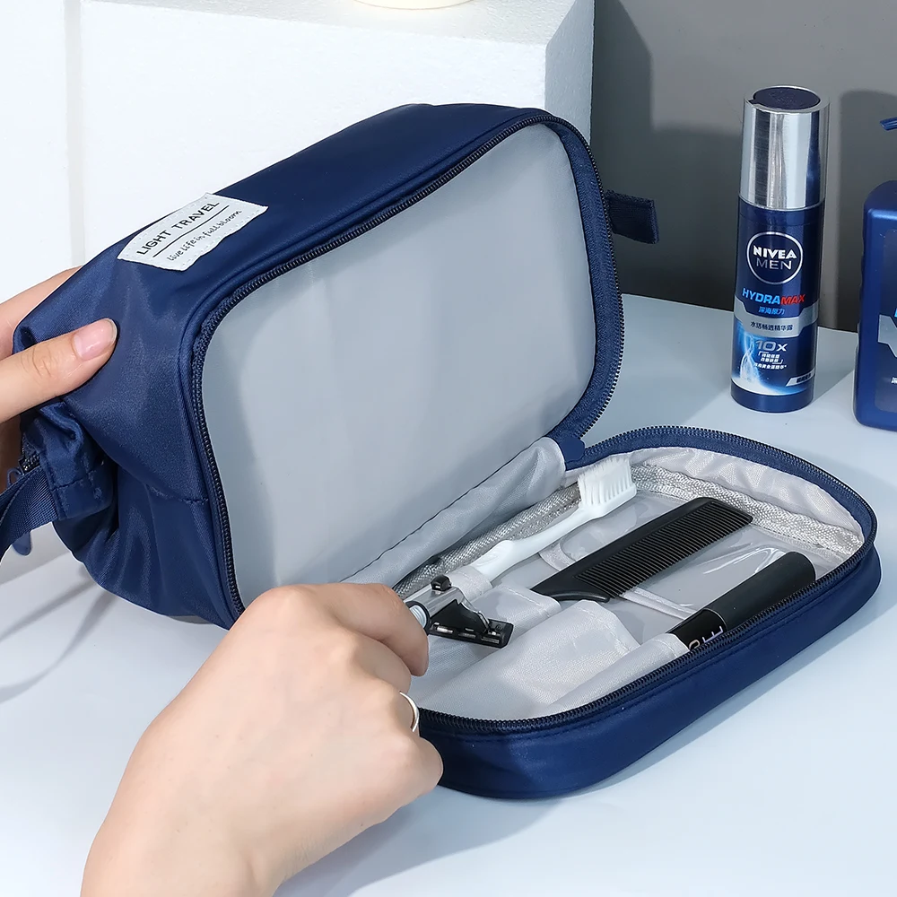 Tragbare Kosmetikpinsel-Tasche für Reisen, große Kapazität, doppellagig, wasserdicht, Make-up-Tasche, Aufbewahrungstasche für Damen, Toilettenartikel-Organizer – Detail 13