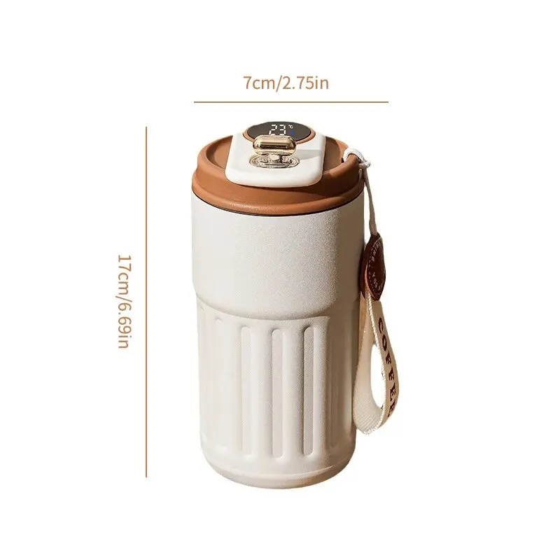 Stainless Steel Insulated Water Bottle Display Temperature Coffee Cup Intelligent Car Mounted Gift Drinking Tool