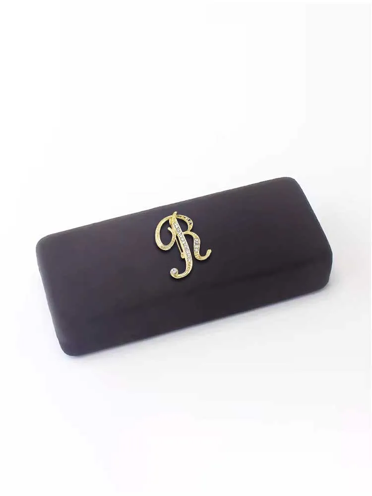 

Customized Portable Anti-Pressure Eyeglasses Storage Case Personalized Customer Name-Unique Decor: Optional Letter Decor in Gold