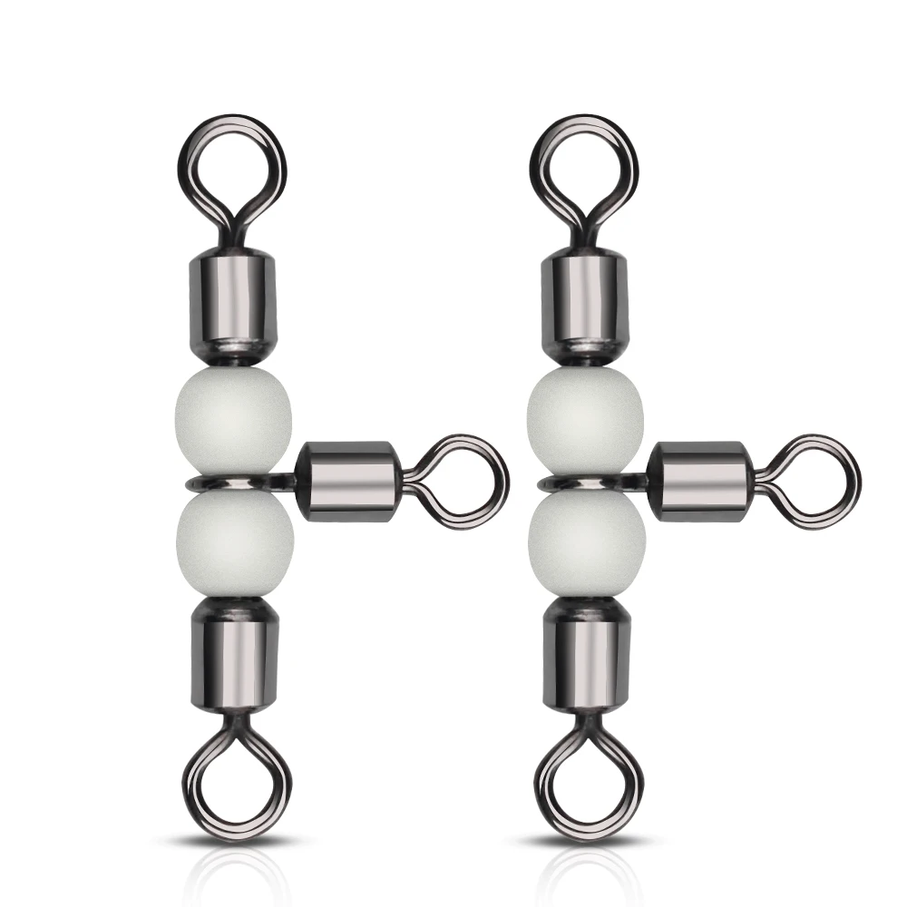 Accessoires pêche 10 pièces émerillons triple roulement à billes DNDYUJU connexion fluide équipement
