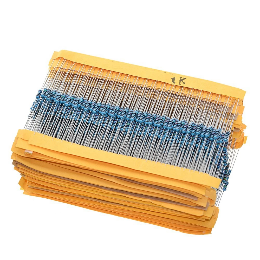 100pcs 1/4W 1R~22M 1% Metal film resistor 100R 220R 1K 1.5K 2.2K 4.7K 10K 22K 47K 100K 100 220 1K5 2K2 4K7 ohm resistance image 2