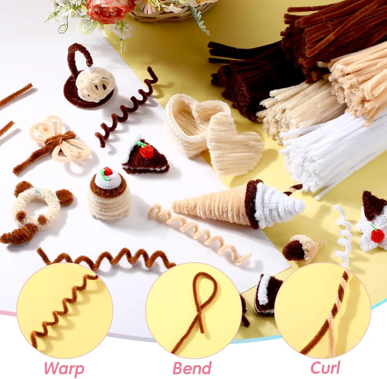 500 Pcs Pipe Cleaners Chenille Stems Pipe Cleaners Craft Bulk Fuzzy Sticks For Creative School Projects DIY Crafts Decorations chenille pipe cleaners chenille craft supplies