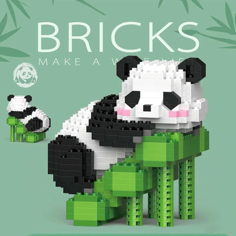 Cute Chinese Panda Building Blocks Sets DIY Educational Assembly Toys Bricks Mini Animals Model MOC Kids Christmas Birthday Gift building blocks construction blocks