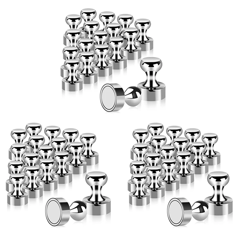 

Hot 54Pcs Metal Magnetic Push Pins Magnetic Thumb Tacks, Practical Fridge Magnets, Perfect For Whiteboard, Magnet Board
