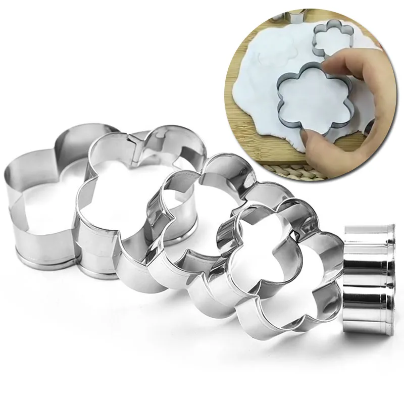 5-piece cookie cutter set,DIY Baking Tool Cake Mold Set Cookie Biscuit Cutter-Stainless Steel Baking Mould Cutter Cookie Mold
