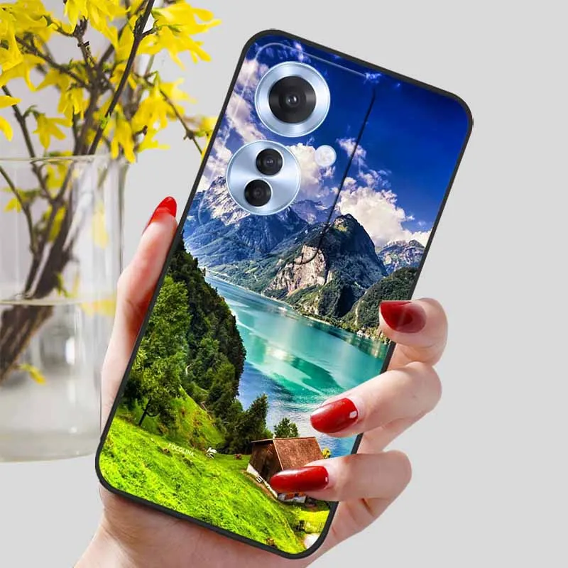 Black Marble Print Silicone Phone Cover - Fashionable Protective Shell and Soft TPU Case