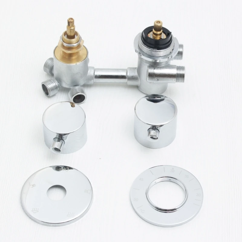 4 Ways Water Outlet Cold And Hot Intubation Brass Diverter Shower Faucets Mixer Valves Bathroom Screw Thread Faucet